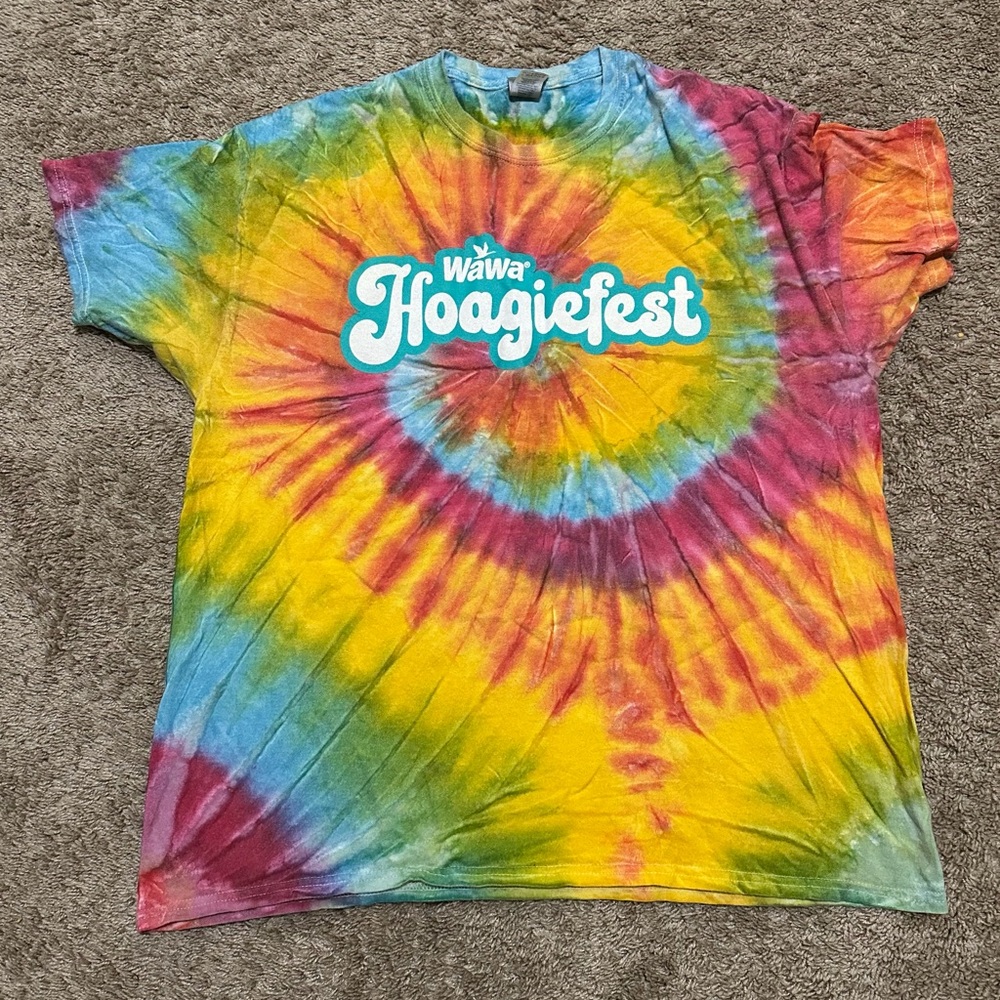 Wawa Gildan Tie-Dye T-Shirt in Blue and Yellow A-103